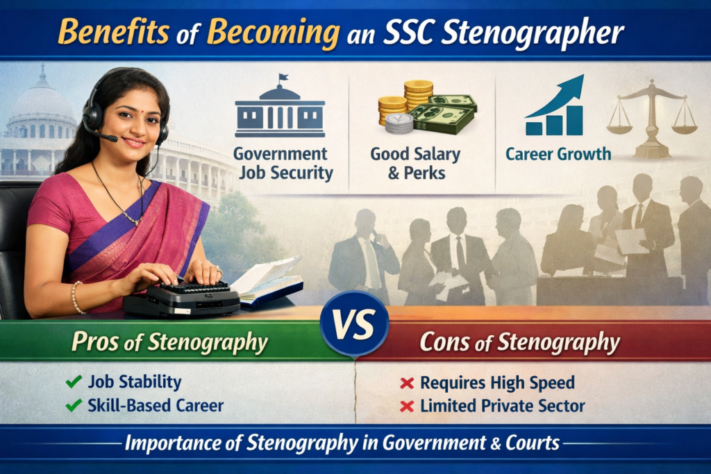 SSC stenographer benefits pros cons